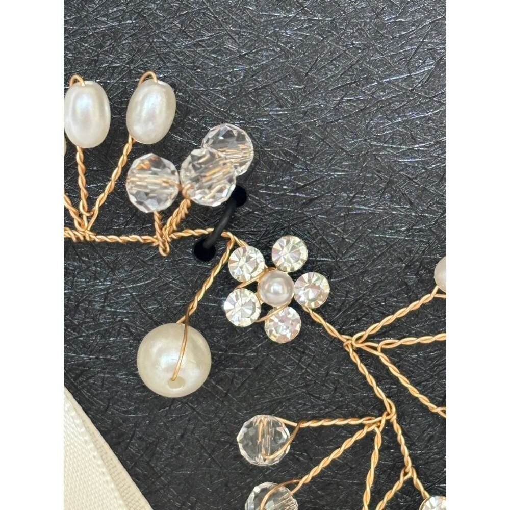 Badgley Mischka Floral Wreath Hair Accessory Flower Girl Wedding First Communion - Picture 6 of 8